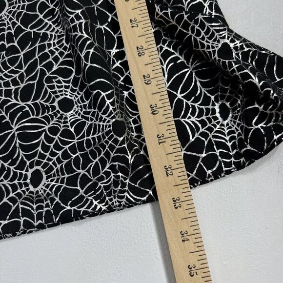 Cat & Jack Spider Web Dress Kids XL 14/16 Black Halloween Silver Metallic Spooky - Picture 10 of 10